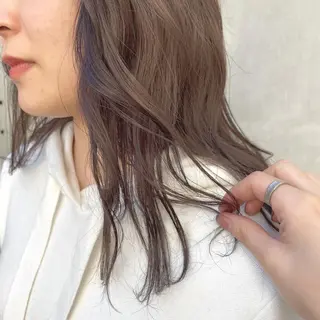 セミロング カラー ボブ顔周り 韓国遠藤小雪のヘアスタイル