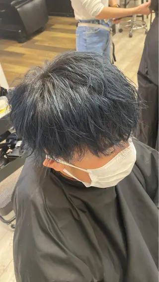 ショート カラー メンズ パーマ/ダブルカラー ブリーチ⭐️海斗のヘアスタイル