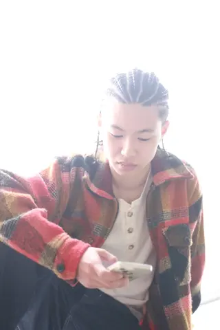 セミロング ヘアアレンジ メンズ ブラックヘア🧜‍♂ 😈itsuki👿のヘアスタイル