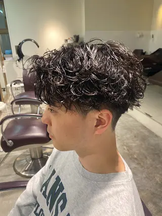 ショート パーマ メンズ パーマ特化/フェザー パーマシャドウ/真生のヘアスタイル