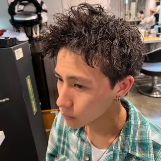 ショート カラー パーマ ヘアアレンジ メンズ キッズ 🔷横浜1のパーマ 職人🔷将太郎のヘアスタイル