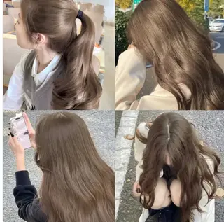セミロング カラー ヘアアレンジ 🍯傷ませないカラー 髪質改善🍯彪雅のヘアスタイル