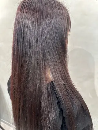 ロング カラー 韓国レイヤー/酸性 ストレート/髪質改善のヘアスタイル