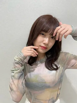 セミロング カラー 透明感カラー 🩰あさのヘアスタイル