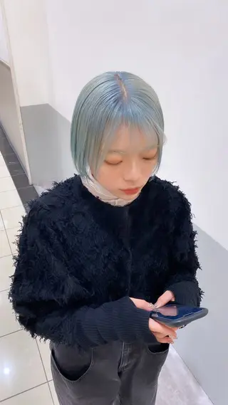 ショート カラー 乾かしただけで艶髪✨ 縮毛矯正天王寺はやとのヘアスタイル