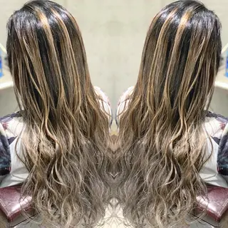 ロング カラー ヘアアレンジ 髪質改善×ハイトーン 中田啄也のヘアスタイル