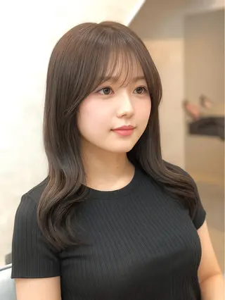 セミロング ✨韓国ヘア✨ レイヤー✂️鎌倉楓麻のヘアスタイル