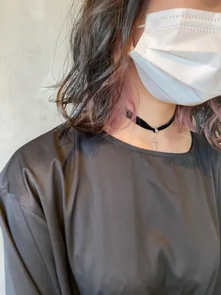 ショート カラー ヘアアレンジ 切りっぱなしボブ/ デザインカラー店長のヘアスタイル