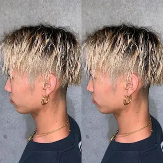 ショート メンズ 🌈艶ハイトーン🌈 心を込めます🤝涼介のヘアスタイル