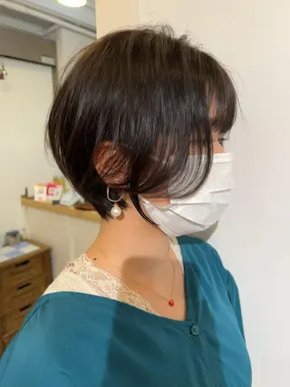 ショート レイヤー×縮毛矯正 深見 拓のヘアスタイル