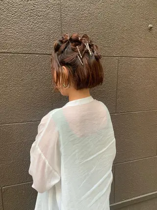 セミロング カラー ヘアアレンジ ブリーチなし/ レイヤー🌿runaのヘアスタイル