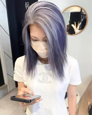 カラー kanta 梅田 韓国ハイトーンのヘアスタイル