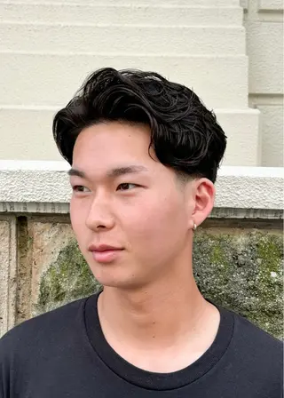 ショート パーマ メンズ DAD　BARBERSHOP所属・三宮メンズカット ヨシイッキのヘアスタイル
