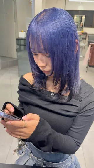 セミロング カラー ハイトーン美容師 🤍のあ🤍のヘアスタイル