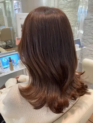 カラー 梅田 ワンカラー Ririaのヘアスタイル