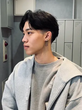 ショート カラー パーマ メンズ 石満 諒 メンズ縮毛矯正のヘアスタイル