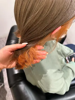 ミディアム カラー Mio｜ぱつっとボブ ｜髪質改善ストレートのヘアスタイル