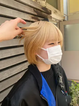 ショート カラー レイヤーウルフ エクステ磯部のヘアスタイル