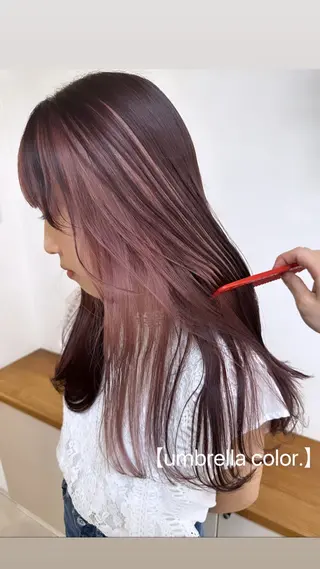 カラー リンダ所属・ベージュ/顔周り カット/スズキのヘアスタイル