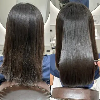 セミロング カラー 髪質改善・縮毛矯正 人気No.1💍本木のヘアスタイル