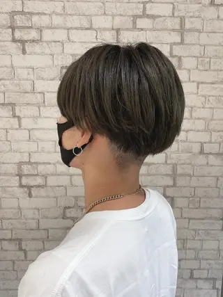 ショート カラー ヘアアレンジ メンズ ブリーチなし艶カラー 東家のヘアスタイル