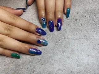 ロング カラー ネイル beauty salon ma'am所属・chihiro 小路ネイルのネイルデザイン