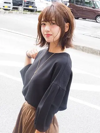 ミディアム カラー grand juteのヘアスタイル