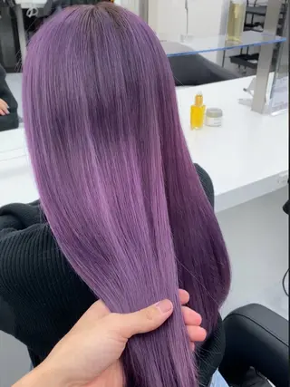 セミロング カラー ダブルカラー 韓国ヘアKYONのヘアスタイル