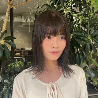ミディアム カラー 本田 聖のヘアスタイル