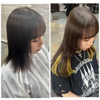 ミディアム カラー Hairsalon F＋Moana by　HEADLIGHT所属・salonF 🔸hamaのマツエク・マツパデザイン