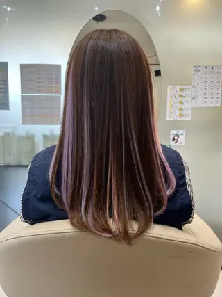 セミロング 野村 奈里亜のヘアスタイル