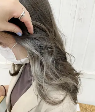 セミロング カラー ヘアアレンジ 前髪顔周り✂️店長 ❤️アマミヤ❤️のヘアスタイル