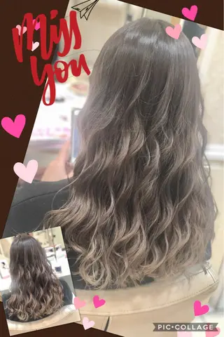 ロング カラー 永島 桜のヘアスタイル