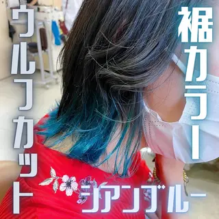 ミディアム カラー 🌺ウルフカット職人 新垣渚🐺のヘアスタイル