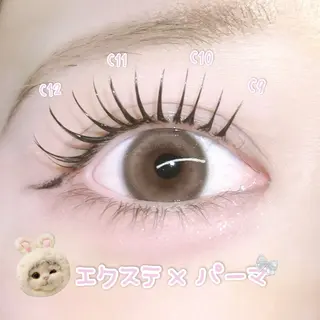 マツエク・マツパ FaB 千葉店所属・🩶束感エクステ& 上下パーマRAN🪽のマツエク・マツパデザイン