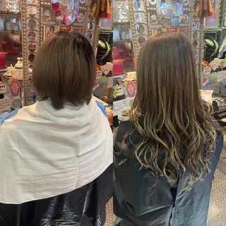 ショート カラー ヘアアレンジ haco+所属・🌈派手髪エクステ ブレイズ🌈ひろとのヘアスタイル