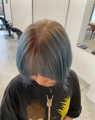 ミディアム カラー レイヤーパーマ、ボブ 小須田ゆあのヘアスタイル