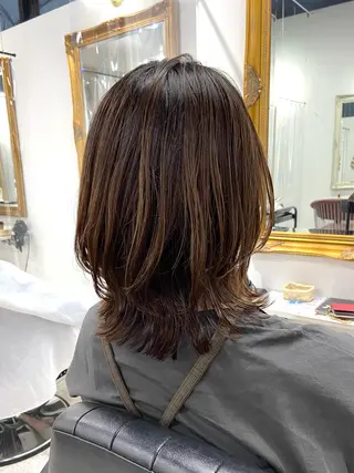 ミディアム カラー アピール欄に重要な お知らせがありますのヘアスタイル