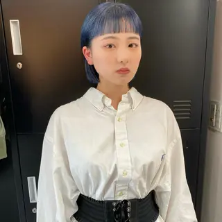 ミディアム カラー ダウンパーマ 【sity.ザイク】のヘアスタイル