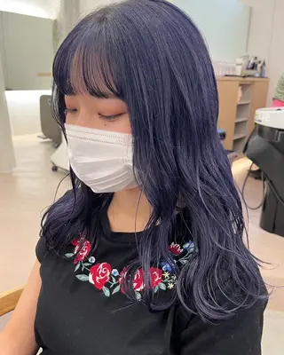 セミロング NIKO/名古屋/ 伏見/花屋併設のヘアスタイル