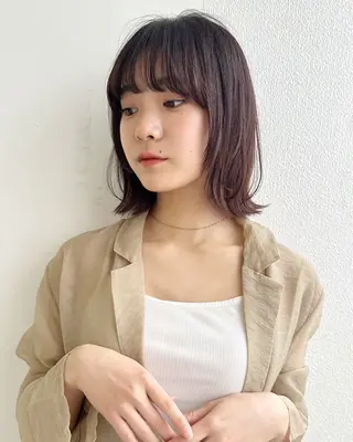 ミディアム 縮毛矯正/ショート/ レイヤー/畑中正敏のヘアスタイル