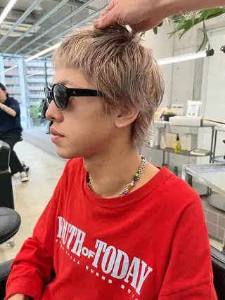 メンズ ダブルカラー/ ケアブリーチ/クニトのヘアスタイル