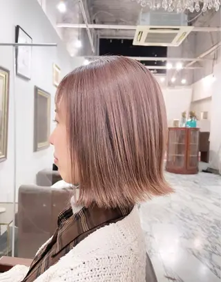 ショート カラー 🩵縮毛矯正 髪質 改善 美髪🩵のヘアスタイル