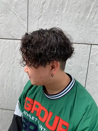 ショート パーマ メンズ 町田/波巻き/ シャドウ/メンズのヘアスタイル