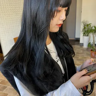 ロング カラー 中村 友香のヘアスタイル