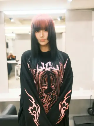 ミディアム カラー 個性爆弾💣 ダブルカラー/ゆかのヘアスタイル