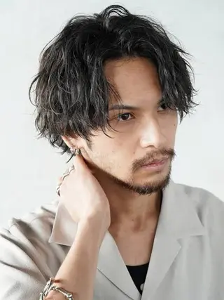 パーマ メンズ 小尾 優然のヘアスタイル