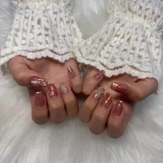 ネイル 🎀うかん 🎀チップ長さ出しのネイルデザイン