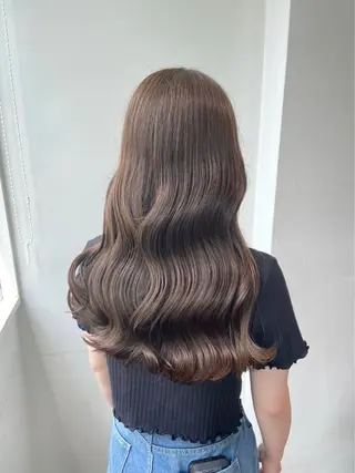 ロング カラー ヘアアレンジ 韓国ナチュラルヘア 🤍raika🤍のヘアスタイル