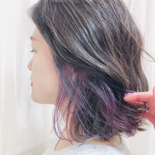 ミディアム カラー 雪本 愛のヘアスタイル